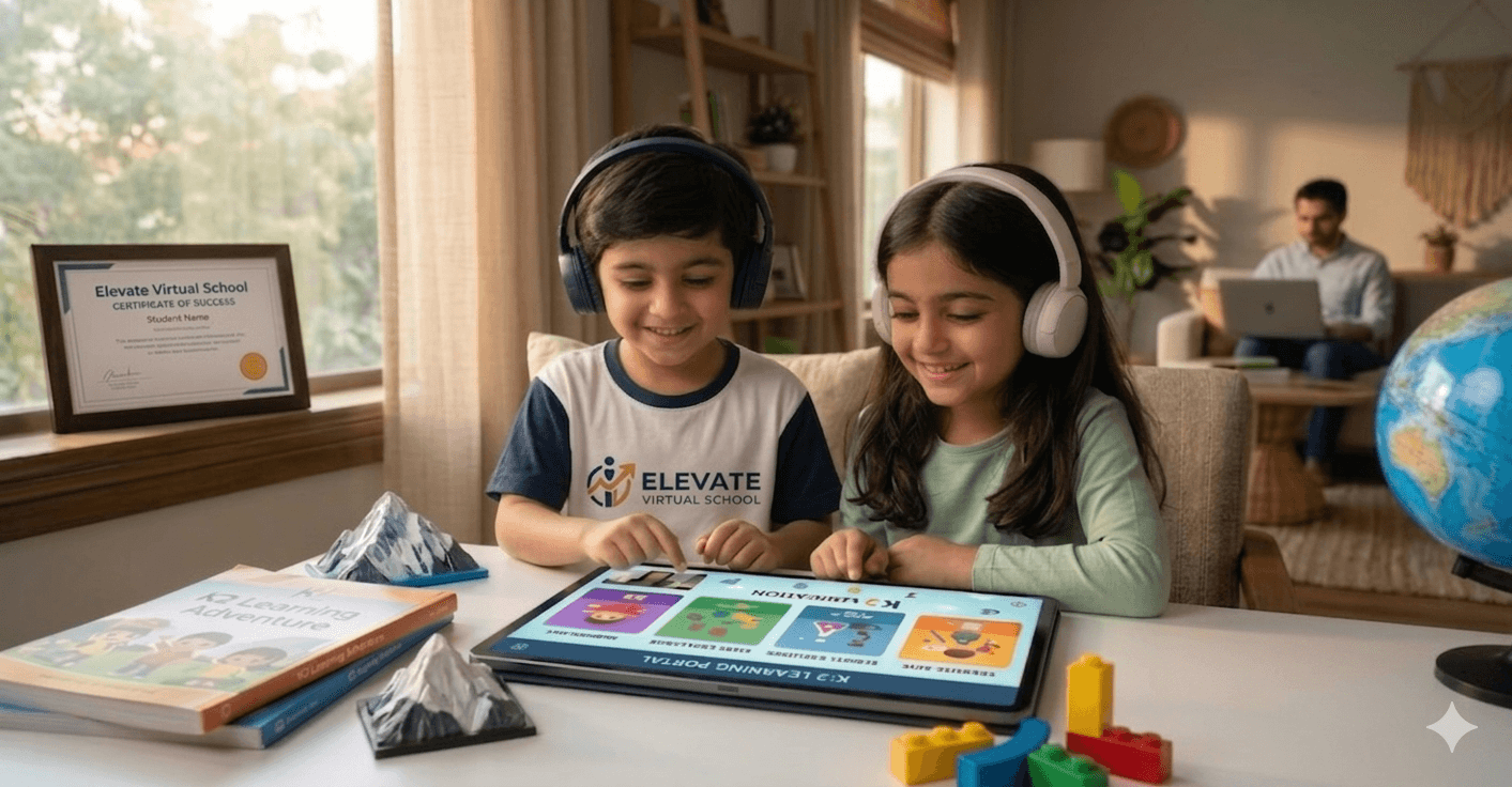 Student learning through the EVS portal at home